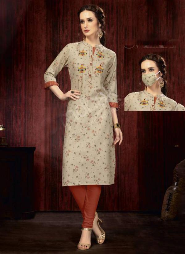 Rukmee Vol 14 Cotton Rayon Embroidered Printed Party Wear Kurti Collection 1450-1459